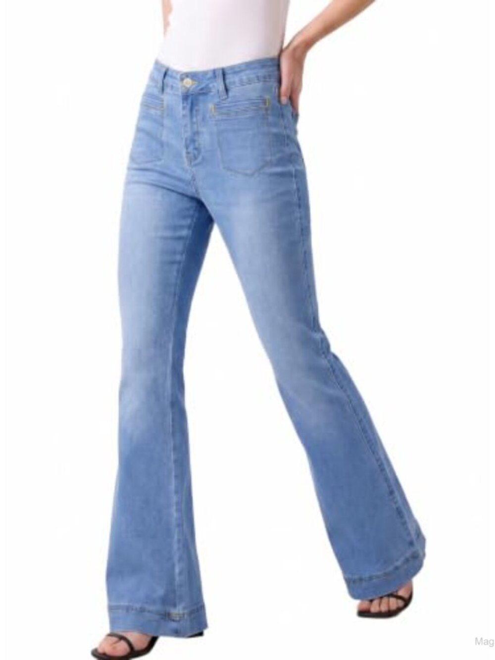 High Waisted Flare Boot Cut Wide Leg Stretch Denim Jeans